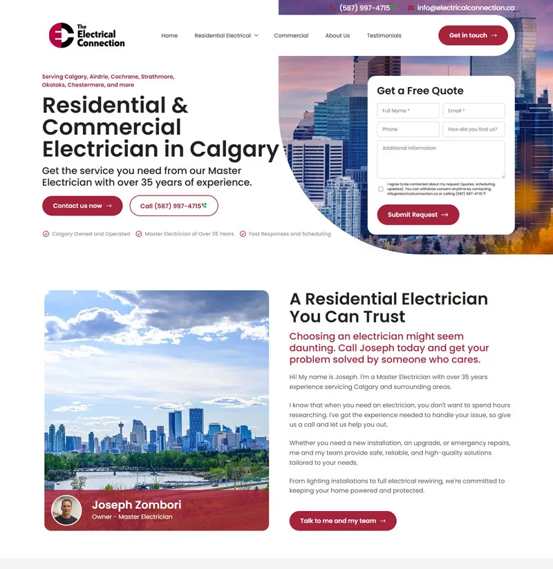 Electrical Connection website screenshot
