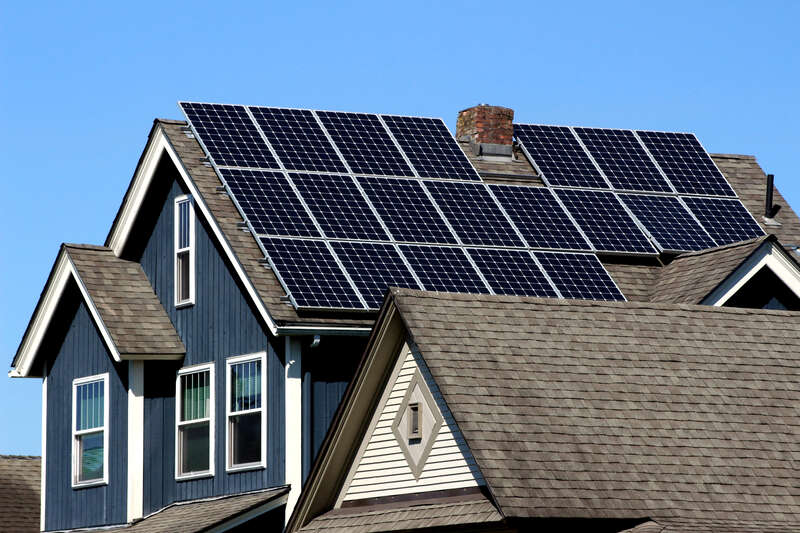 Solar panels installed on a roof